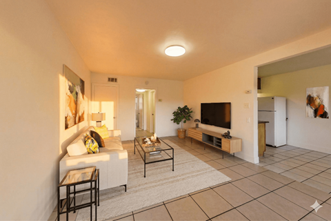 Floor plan for 1 bed, 1 bath, 600 sqft